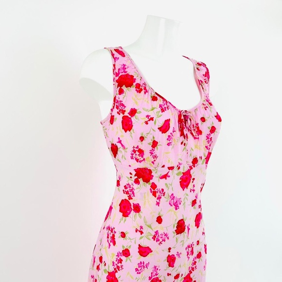 90s Y2k Vintage NEXT babydoll Dress UK12 Pink Florals Cottagecore Fairycore - Picture 6 of 7